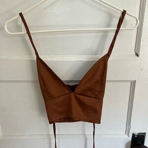 Satin Bronze Crop Top
